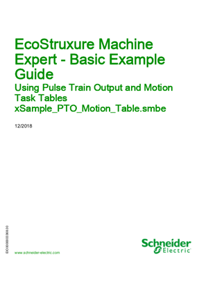 EcoStruxure Machine Expert - Basic Example Guide, Using Pulse Train Output and Motion Task Tables xSample_PTO_Motion_Table.smbe