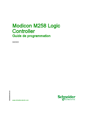 Modicon M258 Logic Controller, Guide de programmation