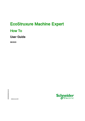 EcoStruxure Machine Expert How To, User Guide
