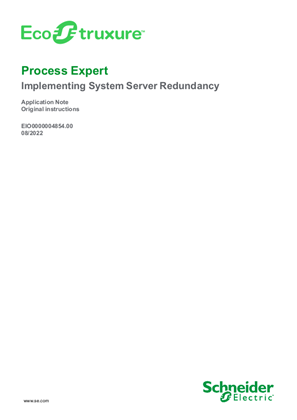EcoStruxure Process Expert System Server Redundancy - Application Note