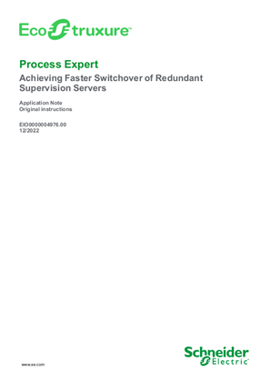EcoStruxure Process Expert Faster Switchover of Redundant Supervision Servers Application Note_ENG