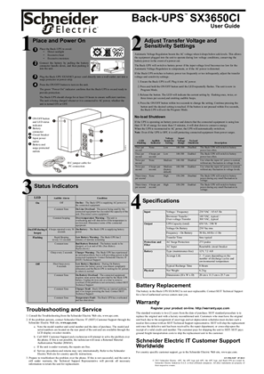 Back-UPS SX3650CI User Guide