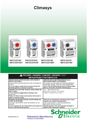 TECHNICAL INSTRUCTION ELECTROMECHANICAL THERMOSTAT - Instruction sheet