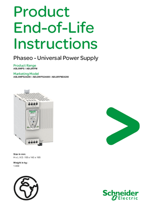 ABL8WPS..., ABL8RPM... Phaseo - Universall Power Supply, Product End-of-Life Instructions