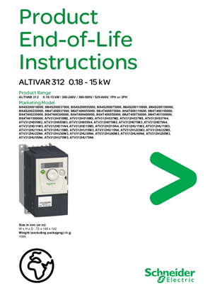 ALTIVAR 312 0.18 - 15 kW, Product End-of-Life Instructions