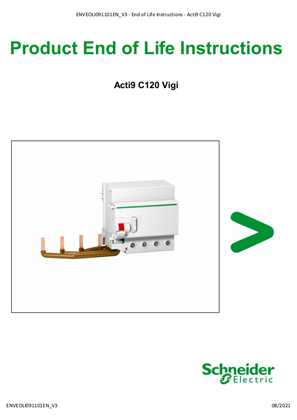 Acti9 C120 Vigi - Product End of life Instructions