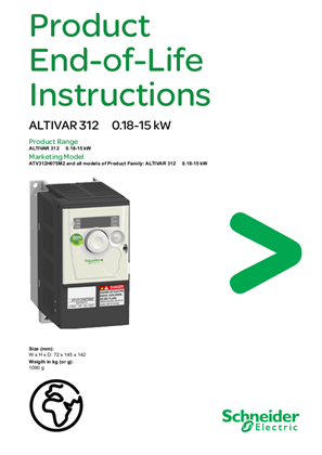 ALTIVAR 312 - 0.18-15 kW, Product End-of-Life Instructions