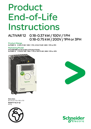 ALTIVAR 12 - 0.18-0.37 kW, Product End-of-Life Instructions