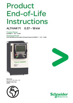 ALTIVAR 71, 0.37 – 18 kW, Product End-of-Life Instructions