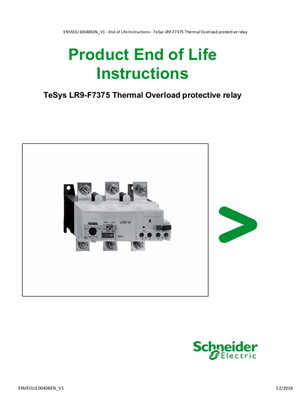 End-of-Life Instructions Tesys LR9F