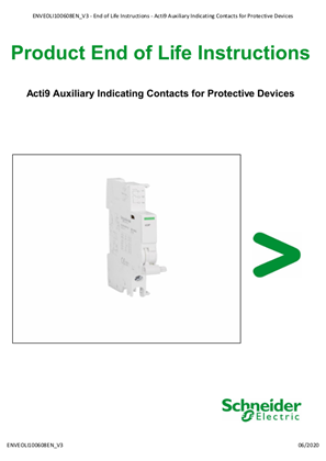 Acti9 Auxiliary contact - iOF, iSD, iOF/SD+OF - Product End of Life Instructions