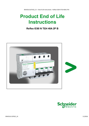 Reflex IC60 - Product End of Life Instructions