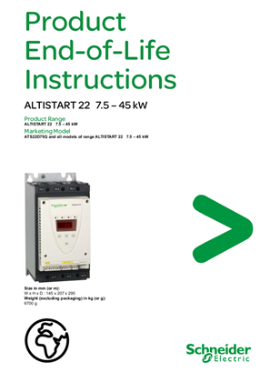 ALTISTART 22, 7.5 – 45 kW, Product End-of-Life Instructions