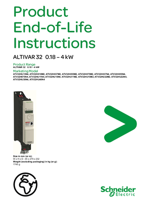 ALTIVAR 32, 0.18 – 4 kW, Product End-of-Life Instructions