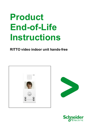 RITTO - Video indoor unit hands free - End of life manual