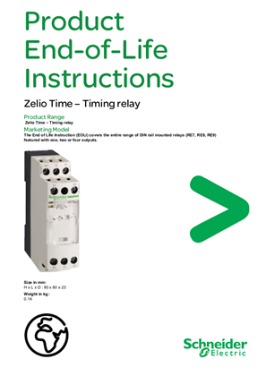 Zelio Time - Timing relay, Product End-of-Life Instructions