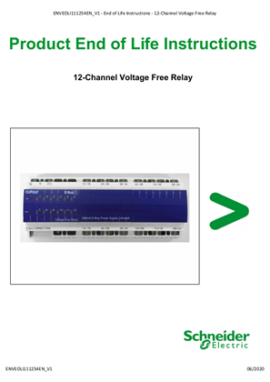 C-Bus, 12-Channel Voltage Free Relay  - Product End of Life Instructions
