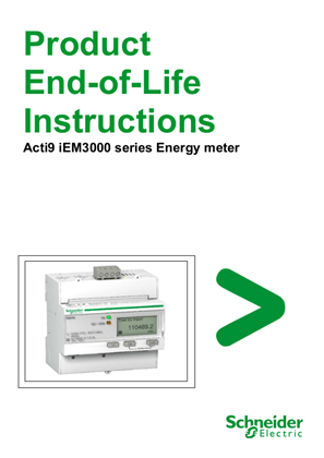 Acti 9 iEM3000 energy meter, Circularity Profile, End of Life Instructions