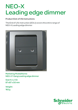 Dimmer - Product End of life Instructions