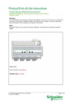KNX - Dimming actuators - End of life manual