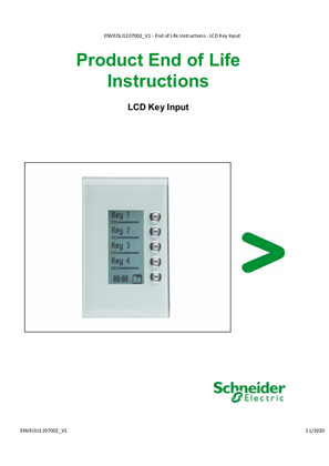 C-Bus, LCD Key Input - Product End of Life Instructions