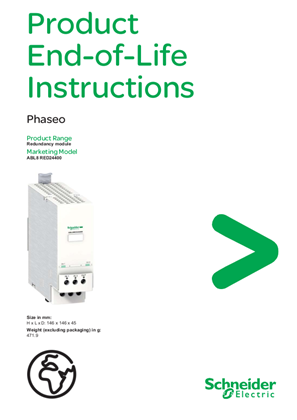 ABL8RED24400 Redundancy module, Product End-of-Life Instructions
