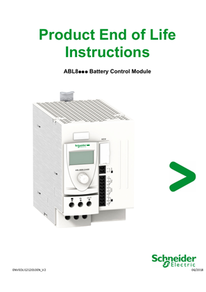 ABL8... Battery control module, Product End-of-Life Instructions