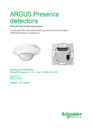 ARGUS - Presence detectors 1-10V - End of life manual