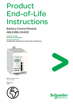 ABL8... Battery control module, Product End-of-Life Instructions