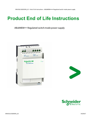 ABL8MEM.... Regulated switch mode power supply, Product End-of-Life Instructions