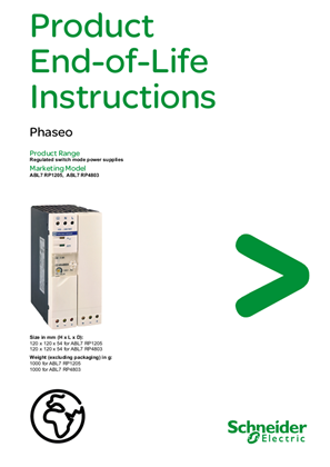 ABL7RP4803 Regulated switch mode power supply, Product End-of-Life Instructions
