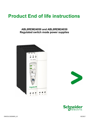 ABL8 REM240.0 Regulated switch mode power supplies, Product End-of-Life Instructions