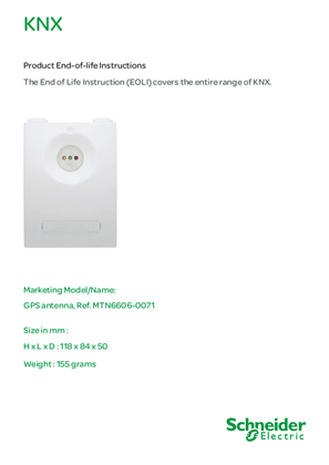 KNX-MTN6606-0071 Product End-of-Life Instructions