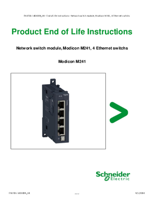 TM4ES4 Network Module - 4 Ethernet switchs, Product End-of-Life Instructions