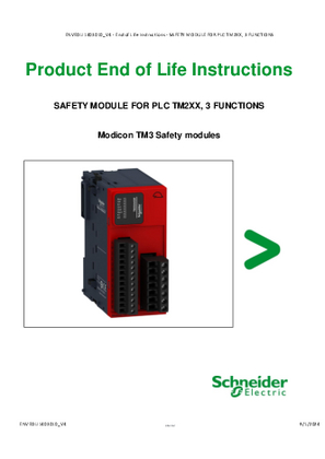 Modicon TM3 Safety Module Product End of Life Instruction