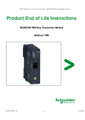 MODICON TM3 Bus Transmitter Module Product End-of-Life Instructions