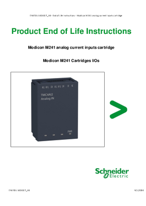 Modicon M241 Cartridges I-Os Product End-of-Life Instructions