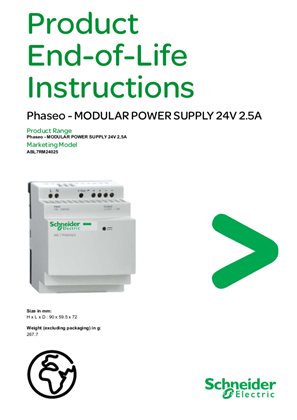 ABL7RM24025 MODULAR POWER SUPPLY 24V 2,5A, Product End-of-Life Instructions