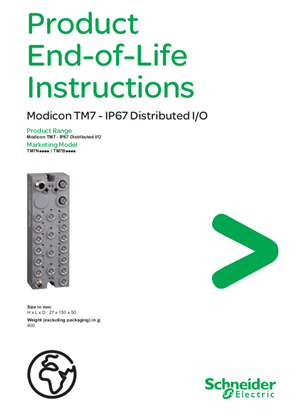 Modicon TM7 - IP67 Distributed I/O, Product End-of-Life Instructions