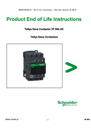 TeSys Deca Contactor 3P 09A AC