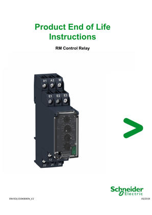 RM... Control Relay, Product End-of-Life Instructions