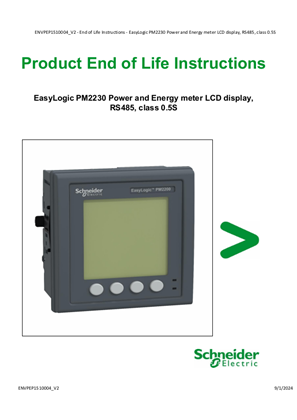 EasyLogic PM200, Circularity Profile, End of Life Instructions