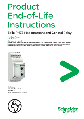 RM35... Measurement and Control Relay, Product End-of-Life Instructions