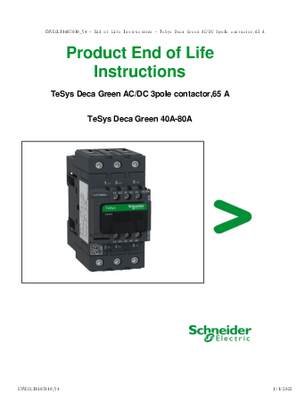 TeSys Deca Green AC/DC 3pole contactor,65 A