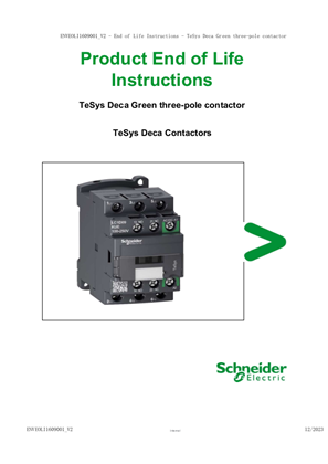 TeSys Deca Green three-pole contactor