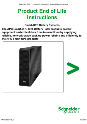 End of Life instructions for APC External Battery Pack _EN