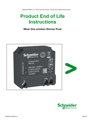 Wiser - Wireless Dimmer Puck - End of life manual