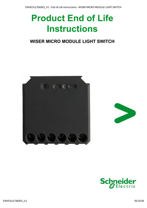 Wiser - Micro Module light switch - End of life manual