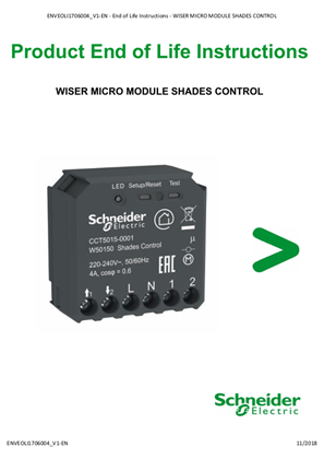 Wiser - Micro Module shades control - End of life manual