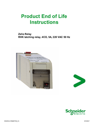 Zelio Relay Rhk Llatching Relays Product End Of Life Instructions Schneider Electric